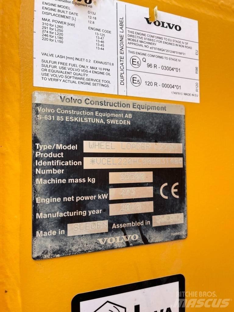 Volvo L220H Pás carregadoras de rodas