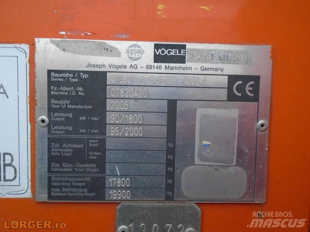Vögele Super 1600 Pavimentadoras de asfalto