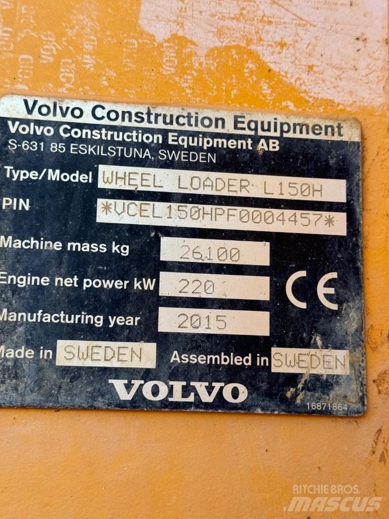 Volvo L 150 H Pás carregadoras de rodas