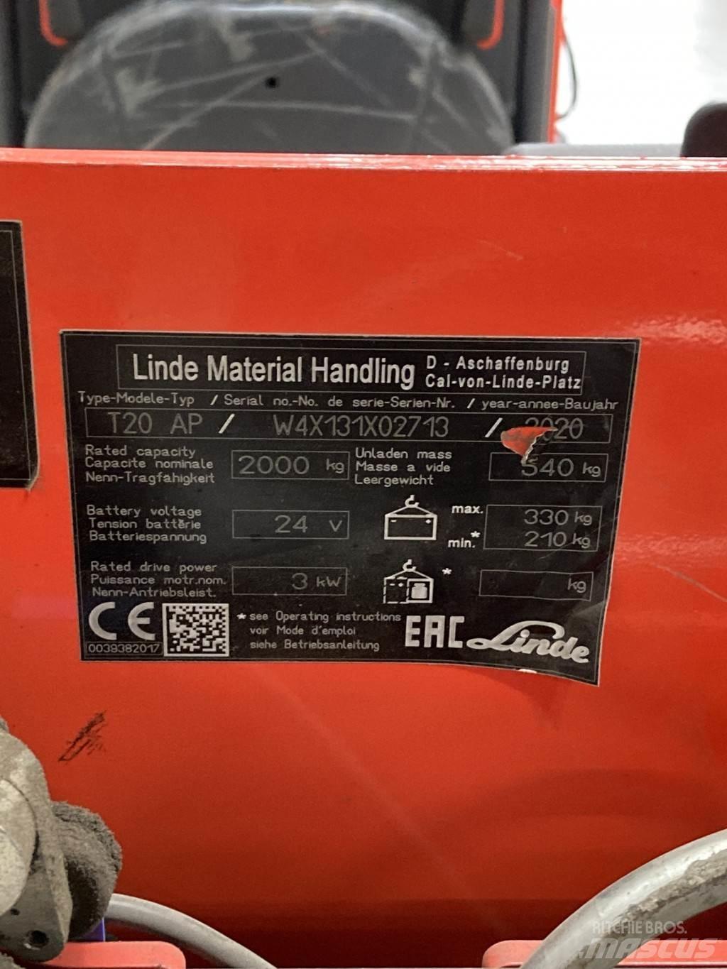 Linde T20AP kurz Porta palettes