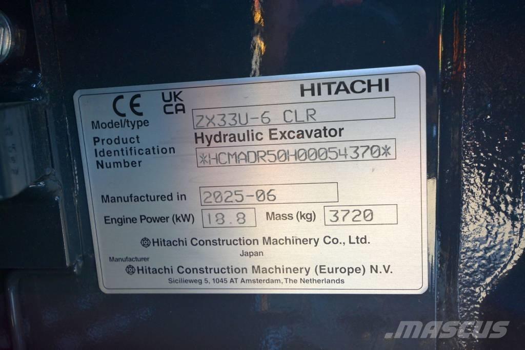 Hitachi ZX 33 U-6 Mini Escavadoras <7t