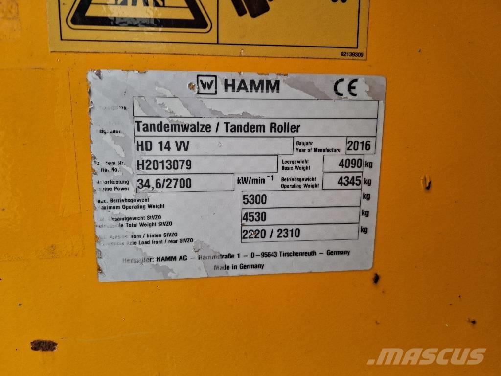 Hamm HD 14 VV Cilindros Compactadores tandem