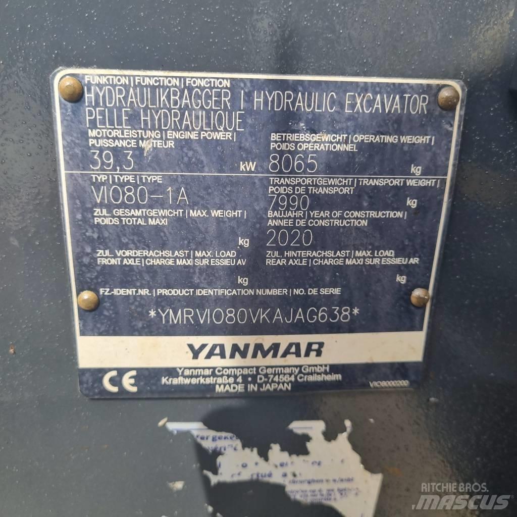 Yanmar Vio 80-1A Escavadoras Midi 7t - 12t