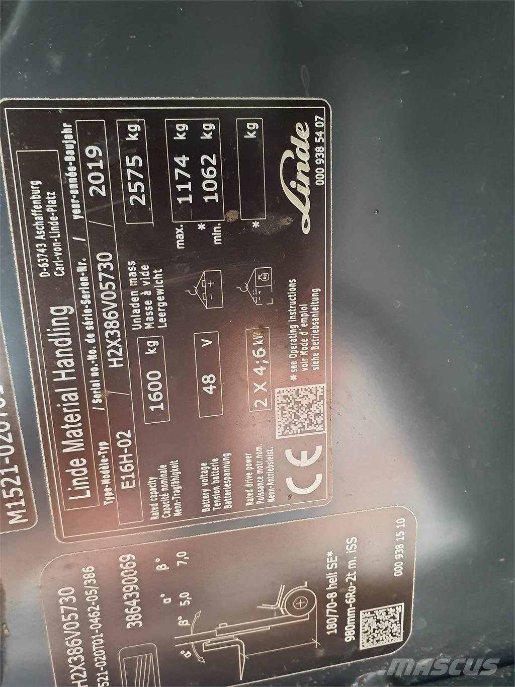Linde E16 Empilhadores eléctricos