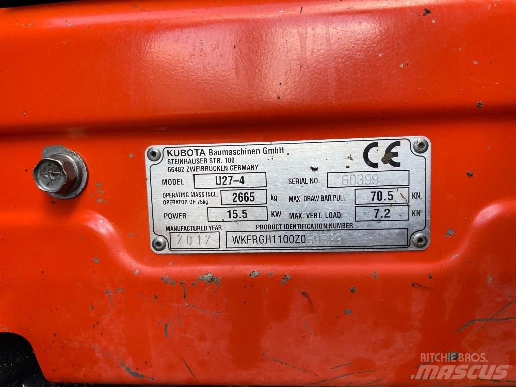 Kubota U 27-4 Mini Escavadoras <7t