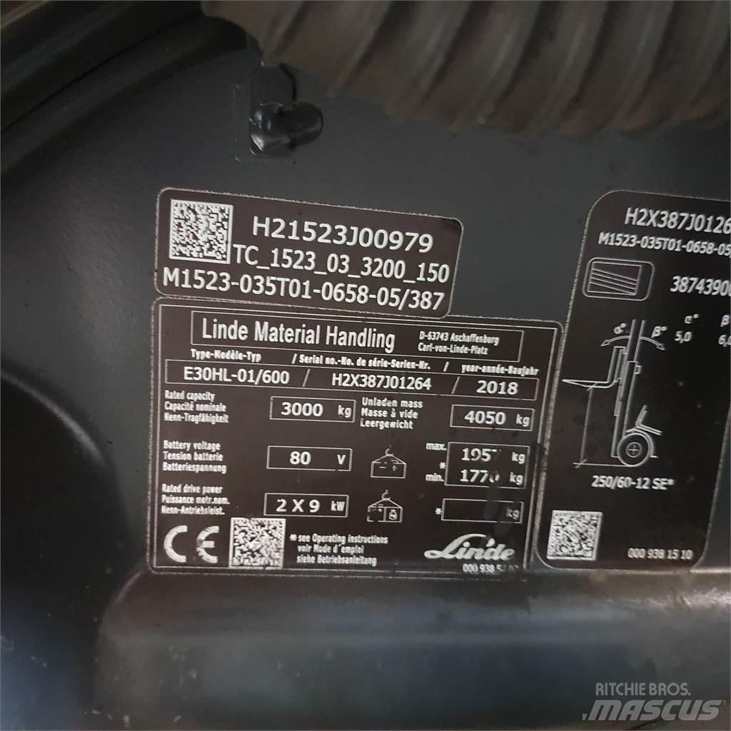Linde E30/600HL Empilhadores eléctricos