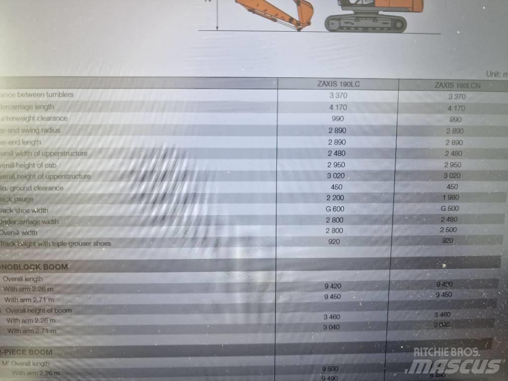 Hitachi ZX190LC-6 Escavadoras de rastos