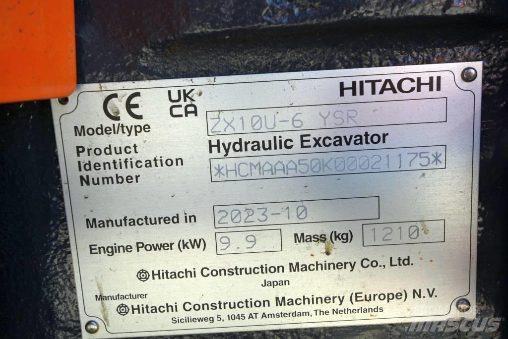 Hitachi ZX 10U-6 Mini Escavadoras <7t