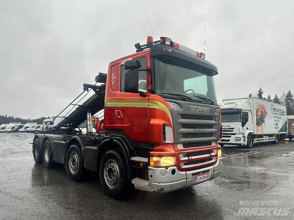 Scania R500 8X4 Camiões caixa desmontável com elevador de cabo