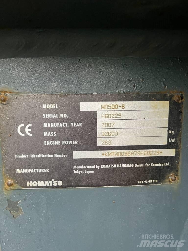 Komatsu WA 500-6 Pás carregadoras de rodas