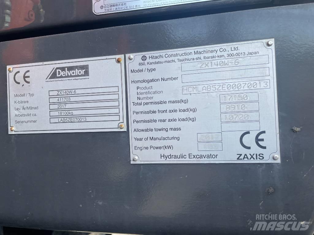 Hitachi ZX 140 W-6 Escavadoras de rodas