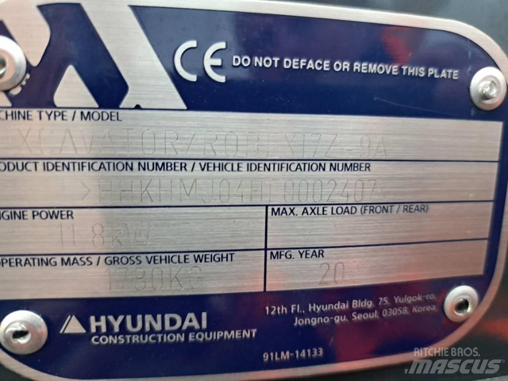 Hyundai R17Z-9AK Mini Escavadoras <7t