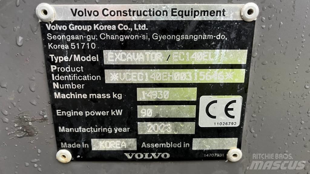 Volvo EC140EL Escavadoras de rastos