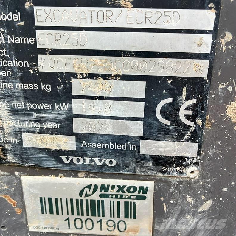 Volvo ECR25D Mini Escavadoras <7t