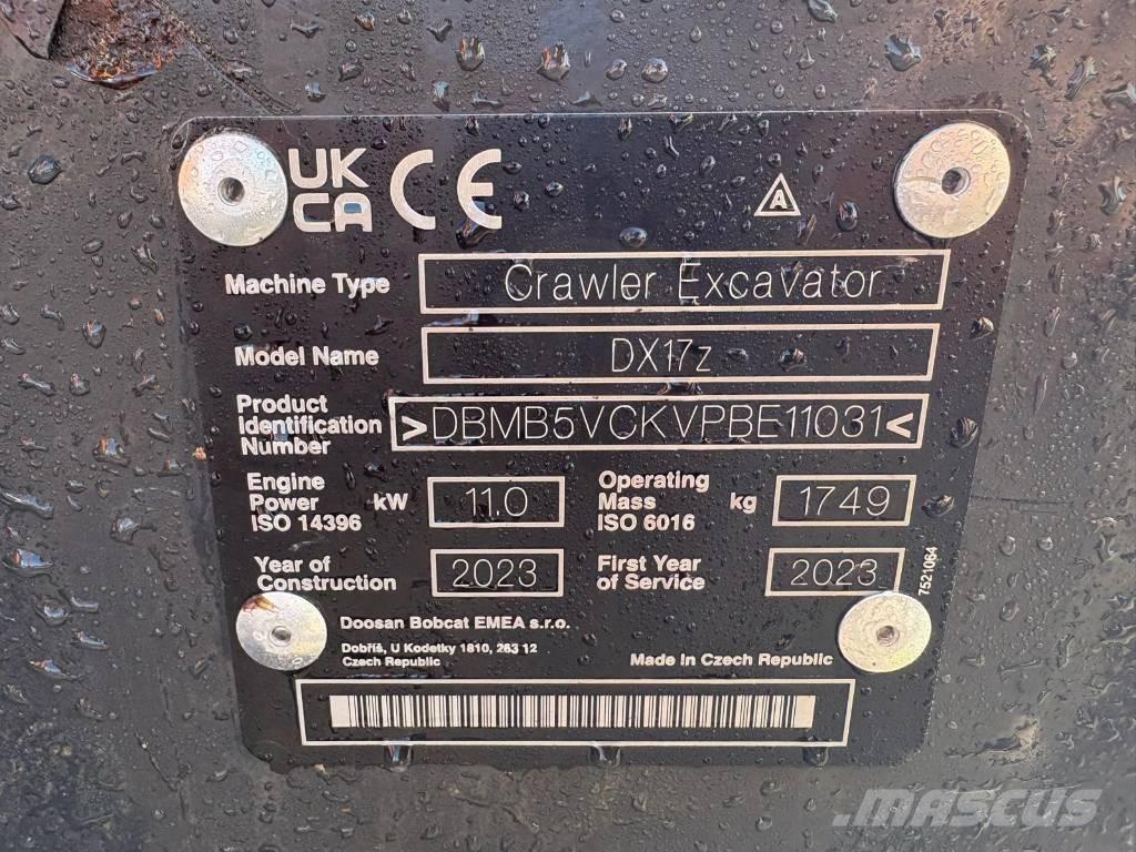 Doosan DX 17 Mini Escavadoras <7t