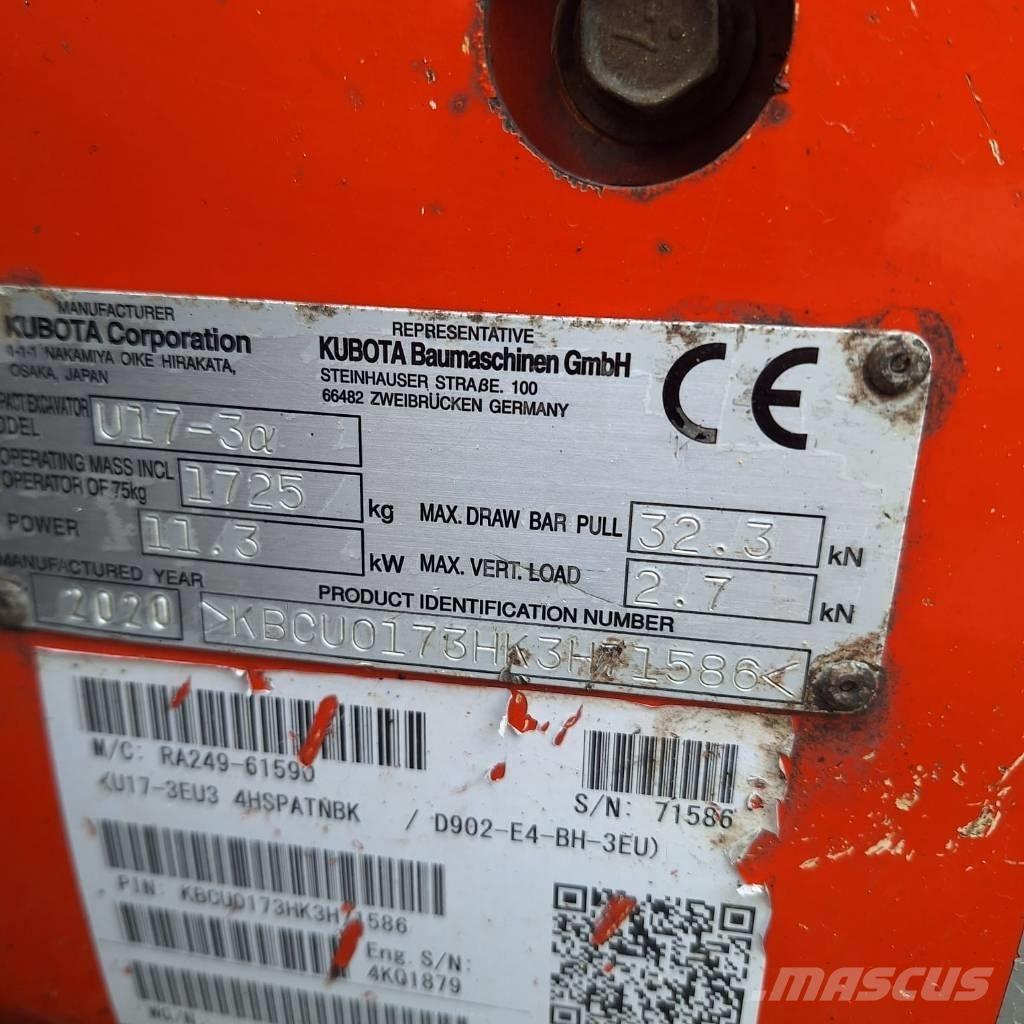Kubota U 17-3 Mini Escavadoras <7t