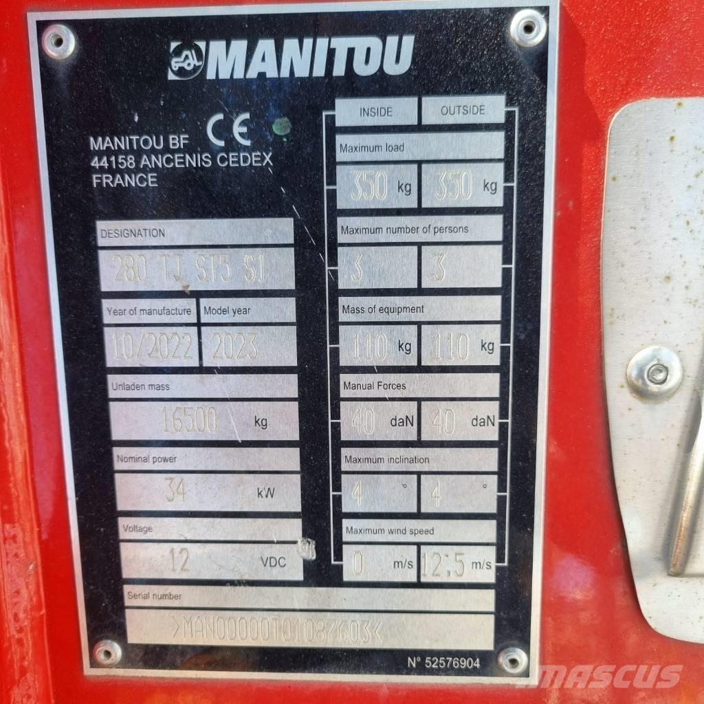 Manitou 280 TJ Elevadores braços Telescópicos