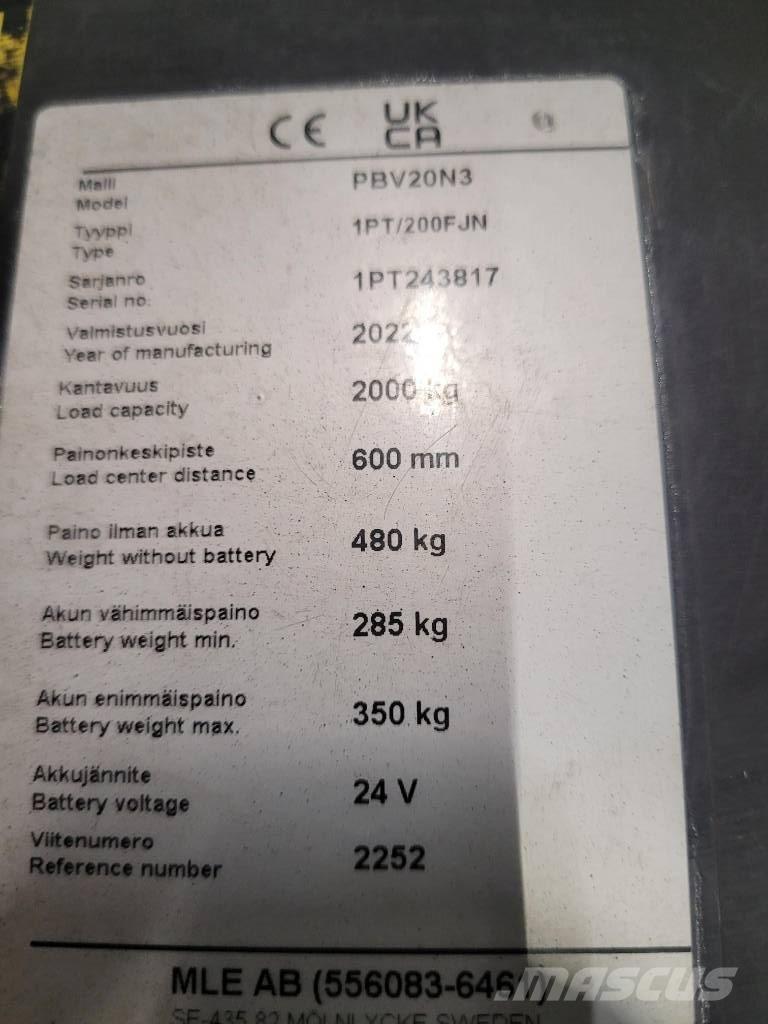 Mitsubishi PBV 20 N3 Porta-paletes com plataforma