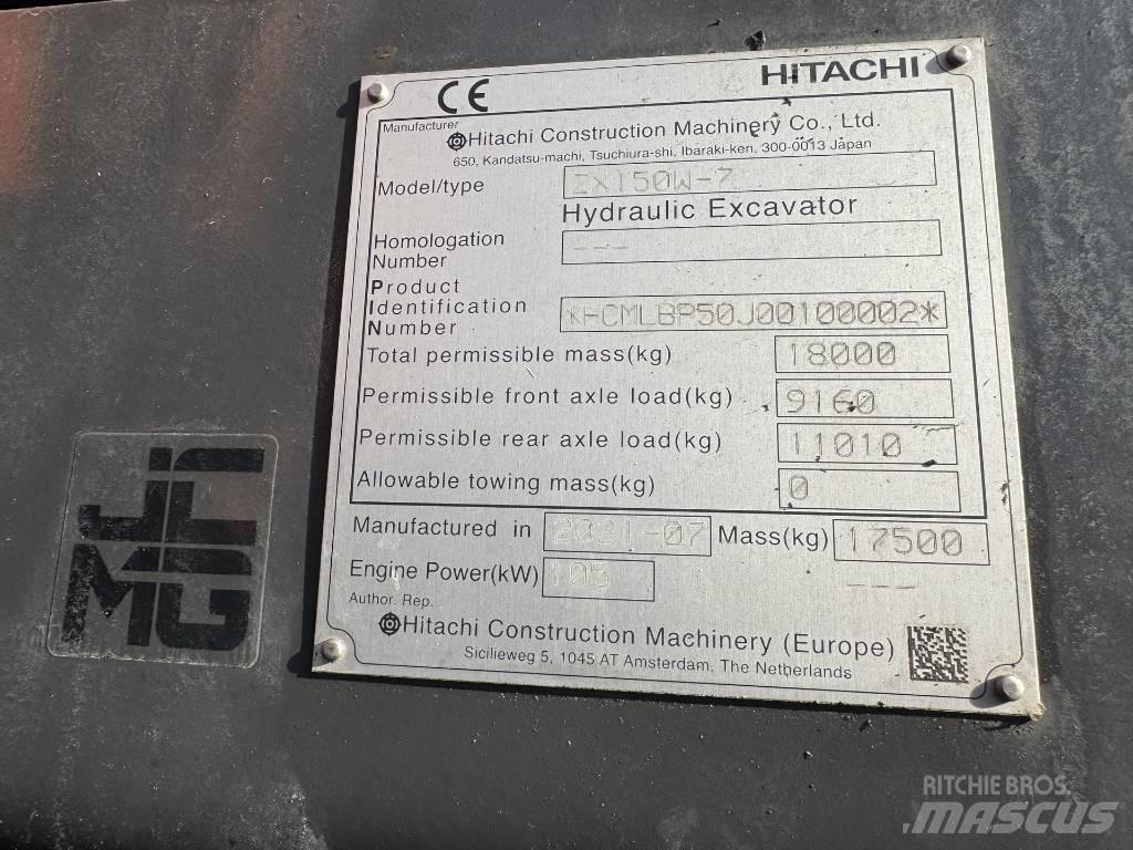 Hitachi ZX 150 W-7 Escavadoras de rodas
