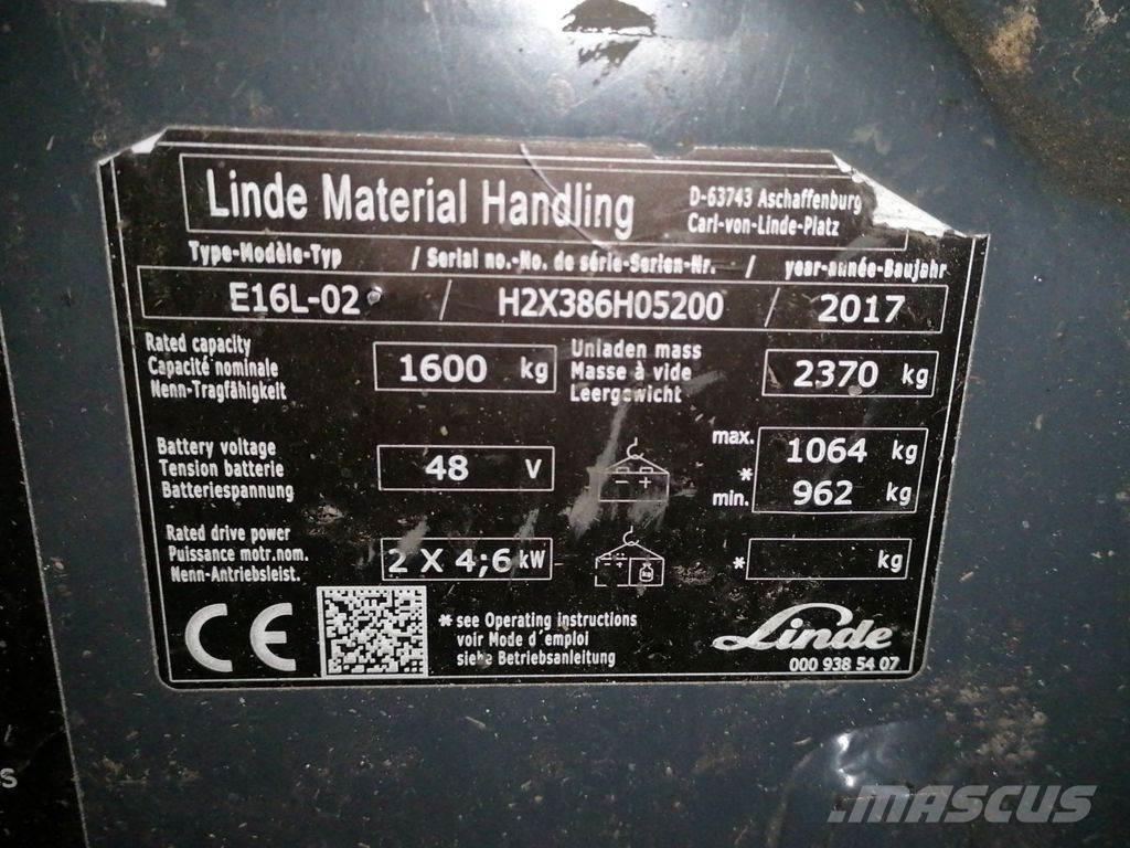 Linde E16L-02 Empilhadores eléctricos