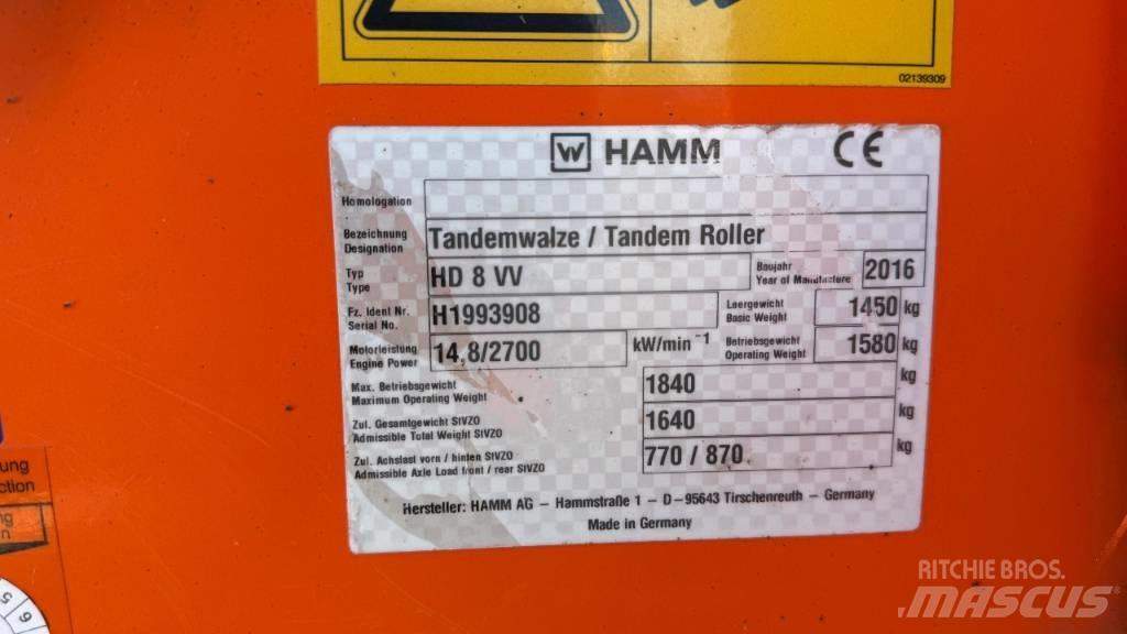 Hamm HD 8 VV Cilindros Compactadores tandem