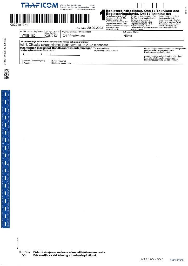 Närko D52B13N61 TPV Reboques de caixa fechada