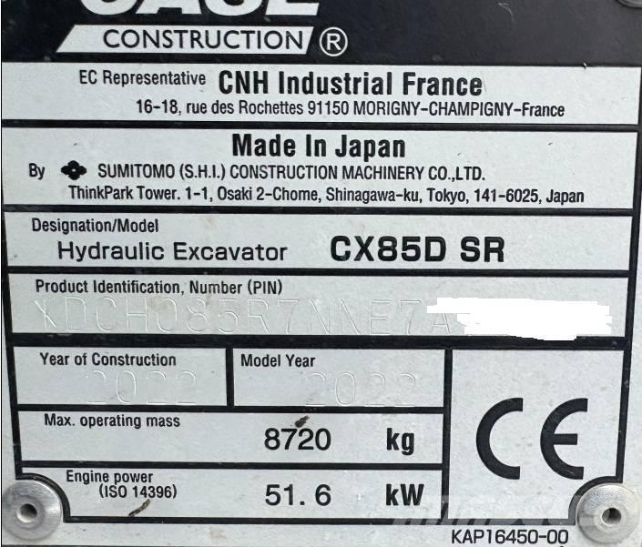 CASE CX 85 D SR Escavadoras Midi 7t - 12t