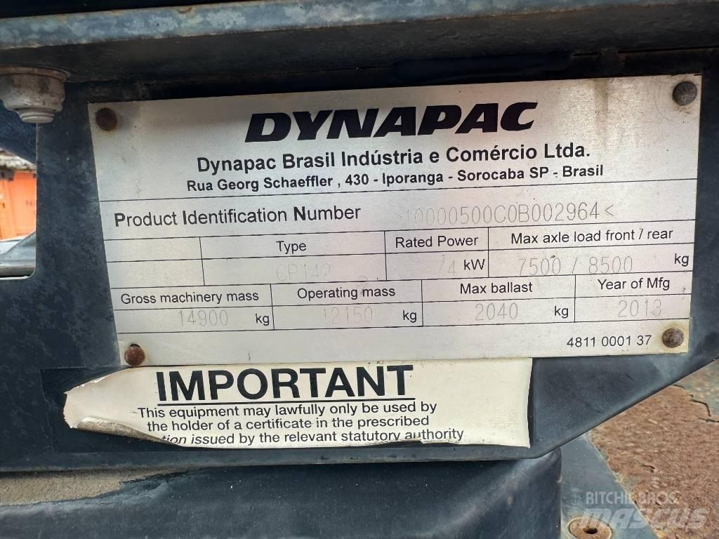 Dynapac CP 142 Cilindros Compactadores de pneus
