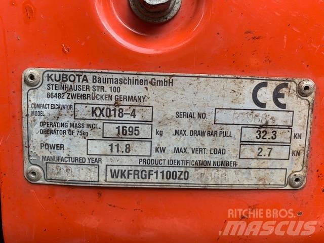 Kubota KX 018-4 Mini Escavadoras <7t