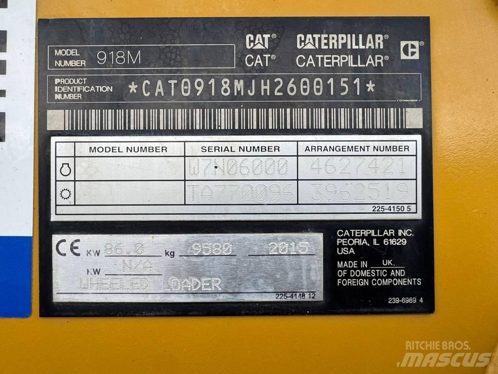 CAT 918 M Pás carregadoras de rodas