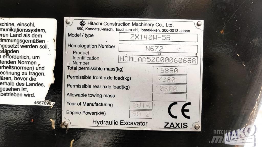 Hitachi ZX 140 W-5 Escavadoras de rodas