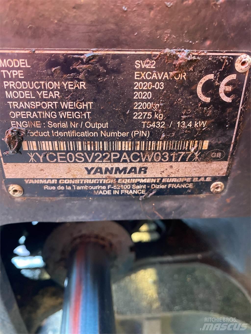 Yanmar SV22 Mini Escavadoras <7t