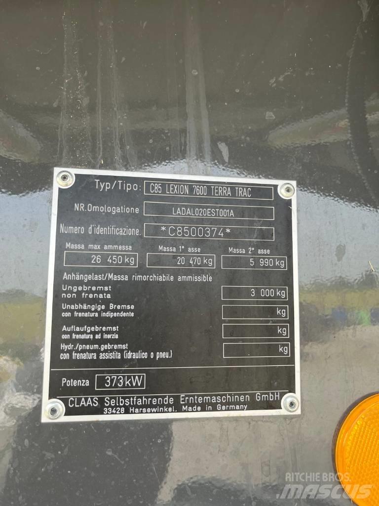 CLAAS LEXION 7600 TT Ceifeiras debulhadoras