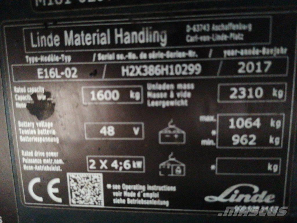 Linde E16L-02 Empilhadores eléctricos