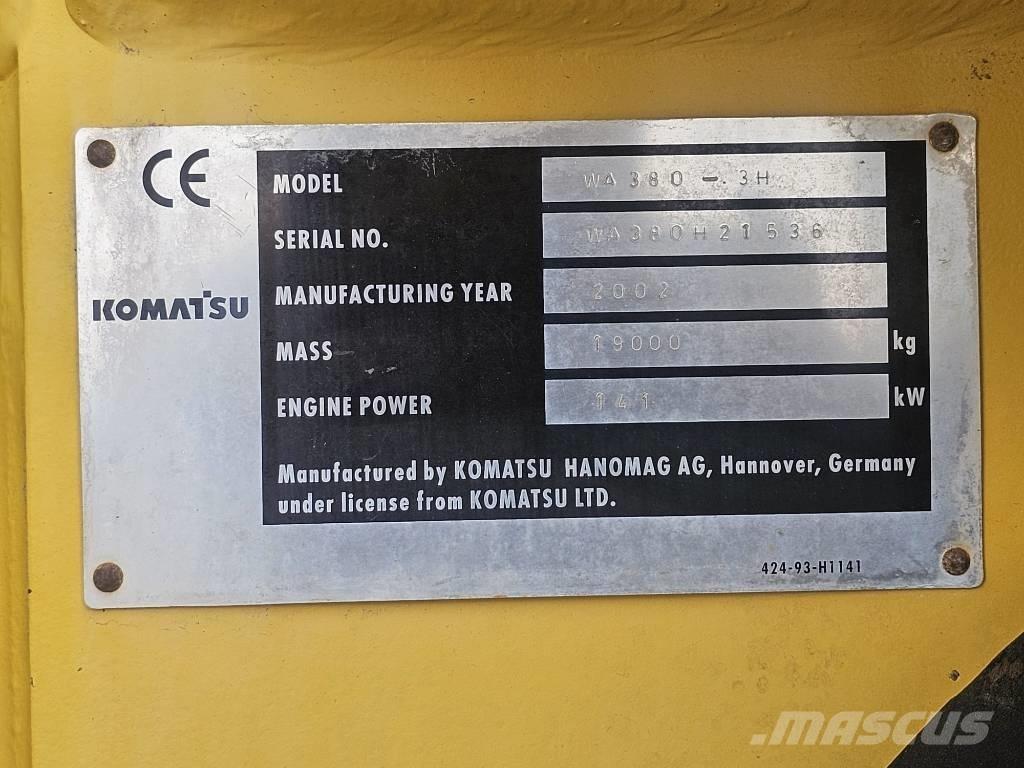 Komatsu WA 380-3H Pás carregadoras de rodas
