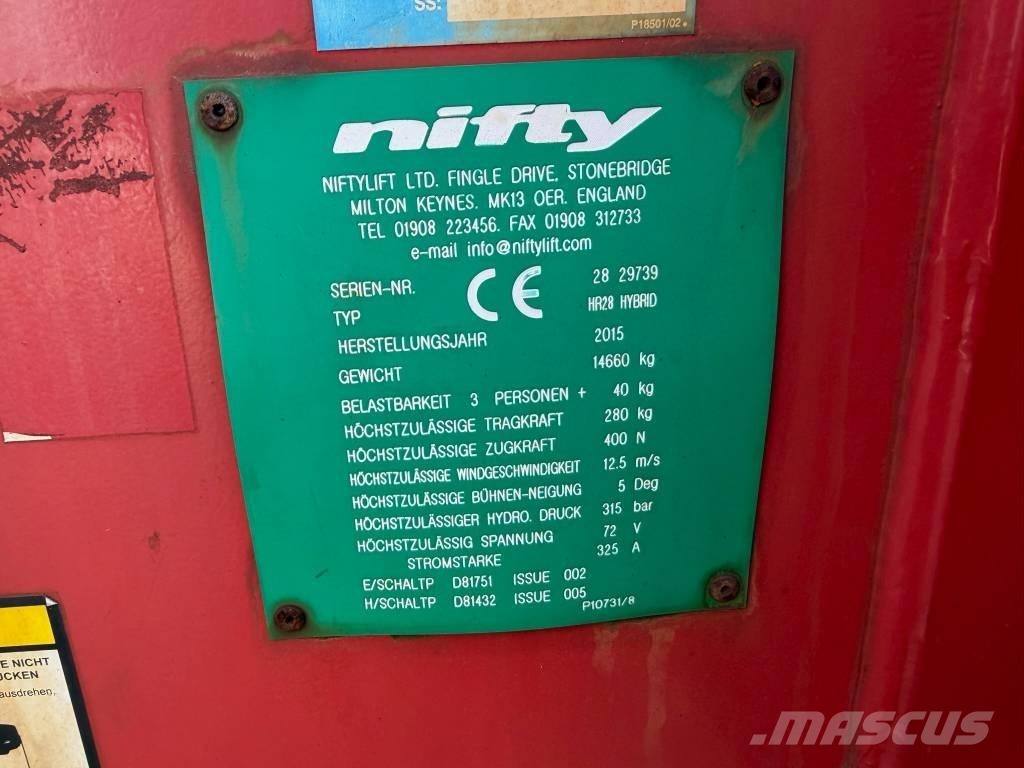 Niftylift HR 28 Elevadores braços articulados
