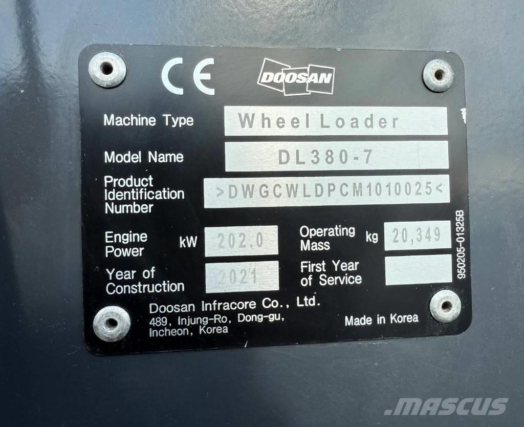 Doosan DL 380-7 Pás carregadoras de rodas