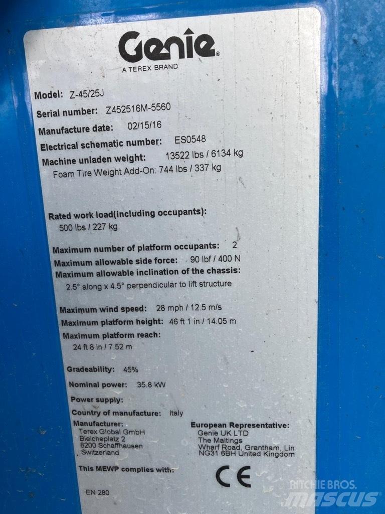 Genie Z 45/25 J Elevadores braços articulados