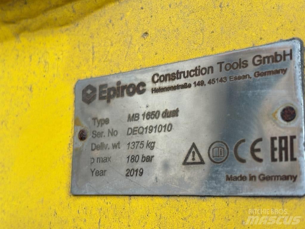 Epiroc MB 1650 Dust Martelos Hidráulicos