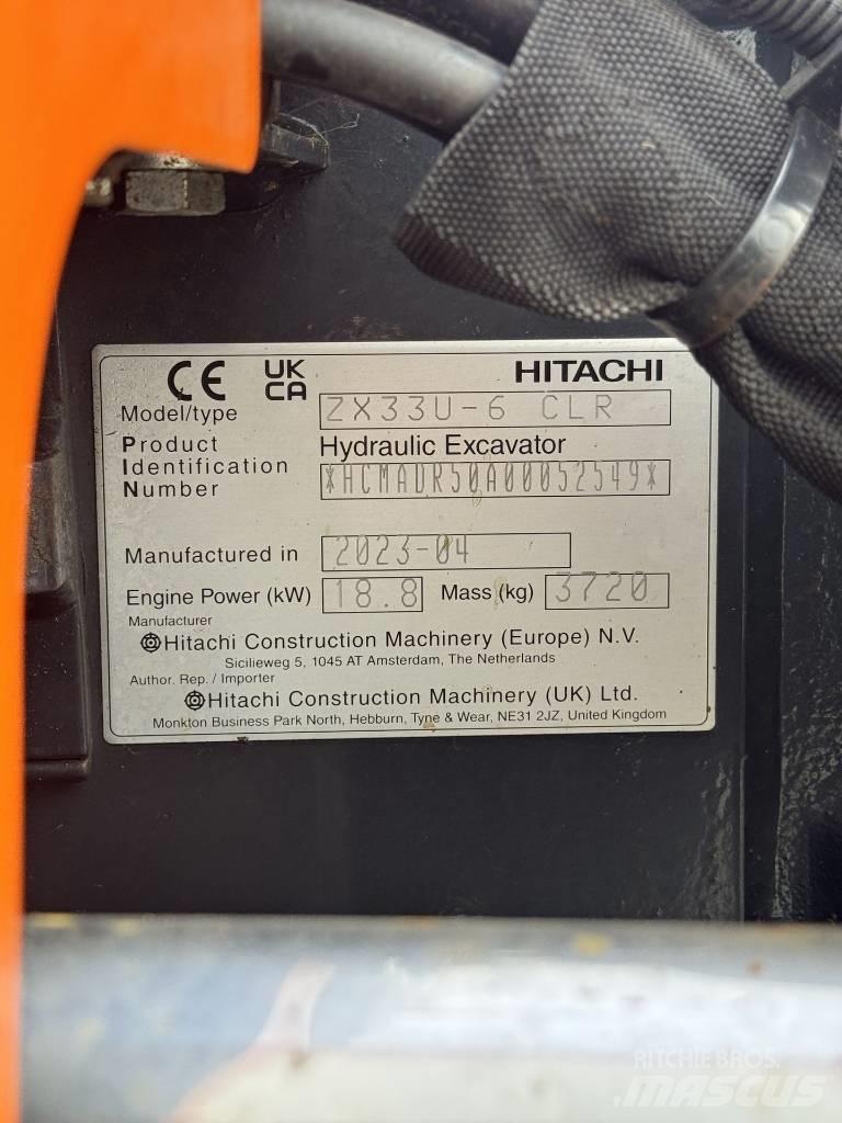 Hitachi ZX 33 U-6 Mini Escavadoras <7t