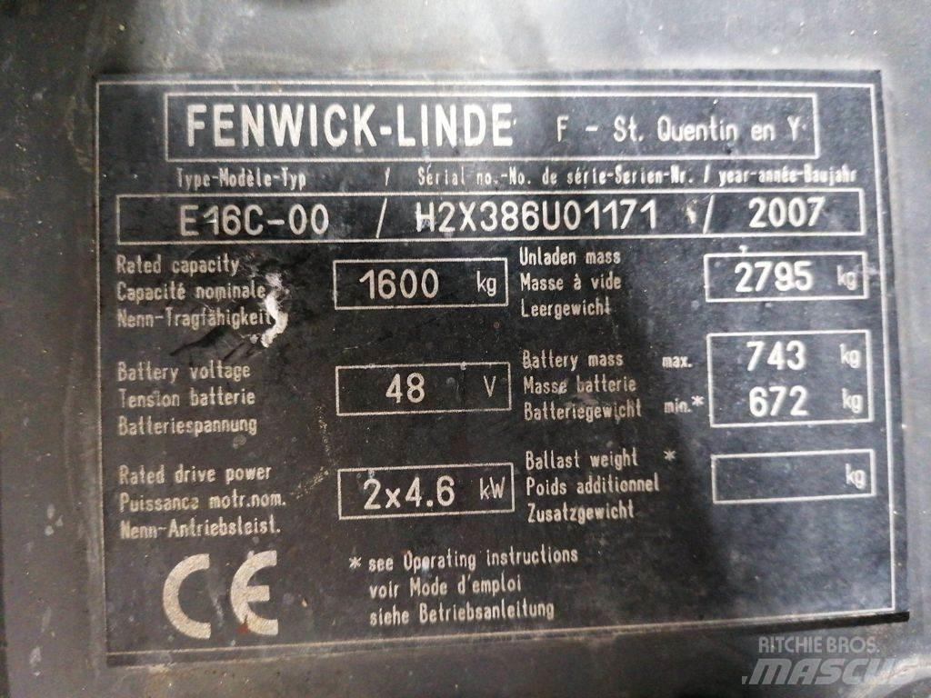 Linde E16C-00 Empilhadores eléctricos