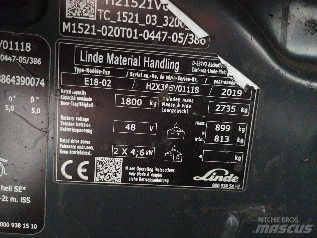Linde E18-02 Empilhadores eléctricos