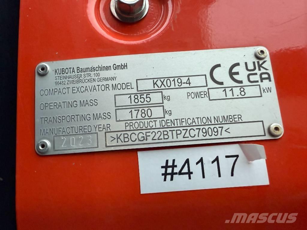 Kubota KX 019-4 Mini Escavadoras <7t