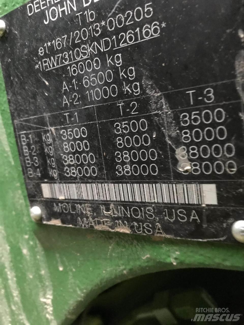 John Deere 7R 310 Tratores Agrícolas usados