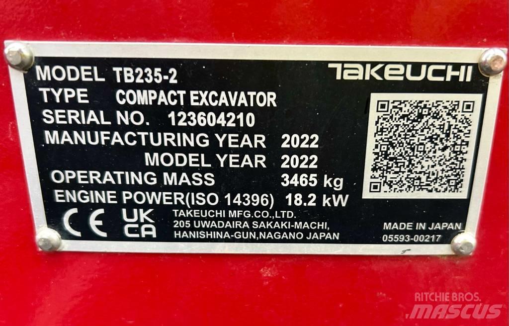 Takeuchi TB 235-2 V3 Mini Escavadoras <7t