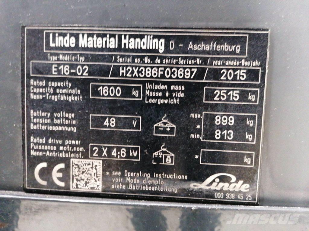 Linde E16-02 Empilhadores eléctricos