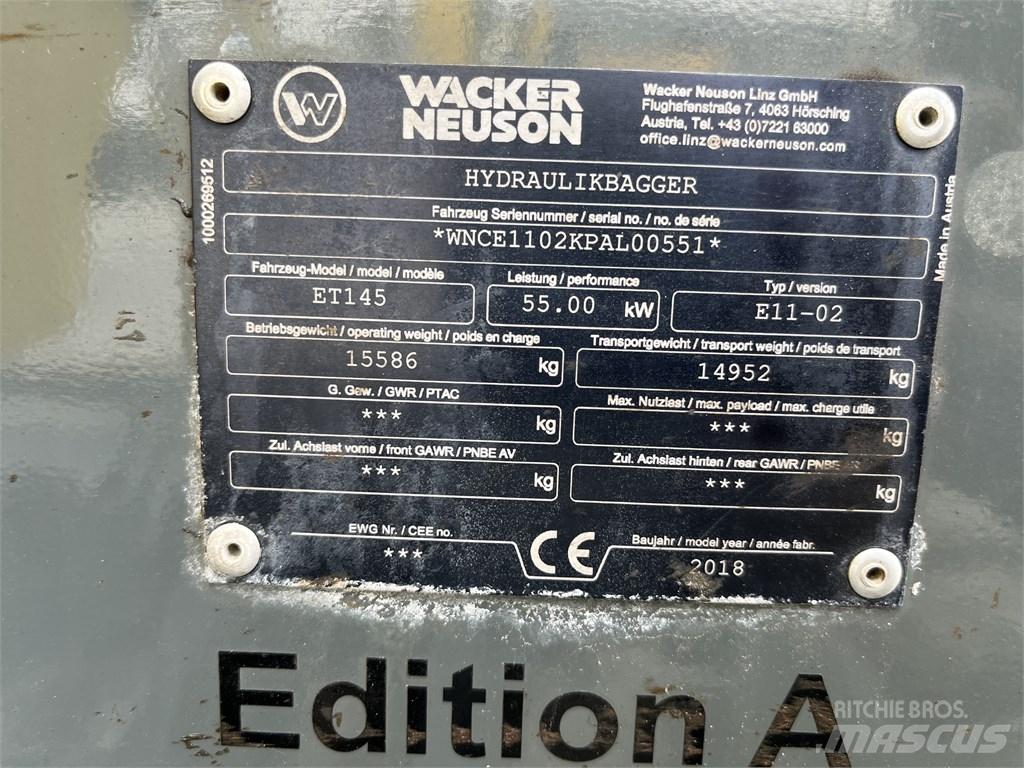 Wacker Neuson ET 145 Escavadoras de rastos