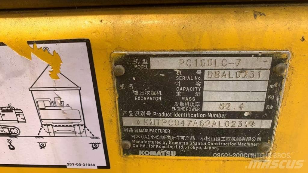 Komatsu PC 160 LC Escavadoras de rastos