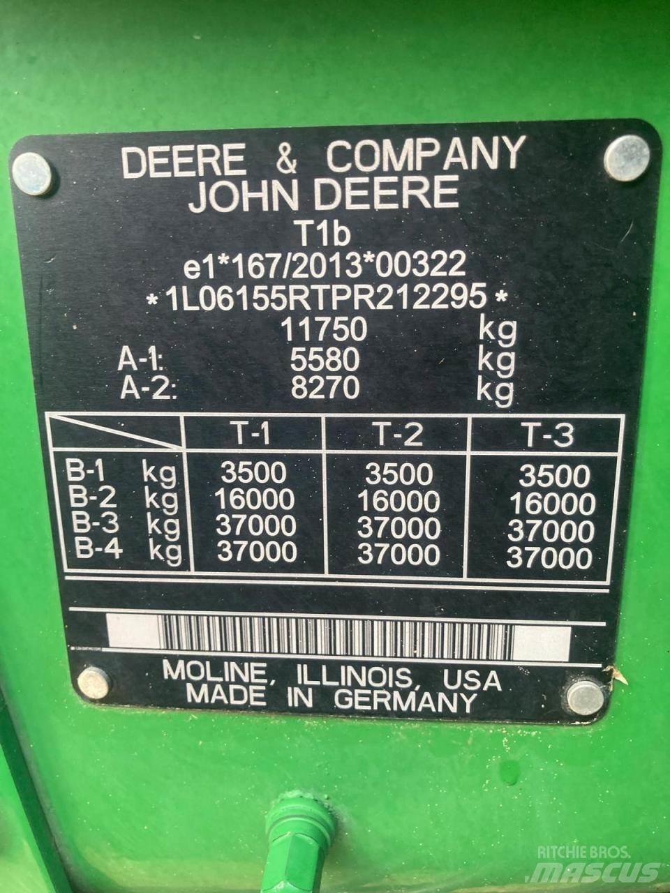 John Deere 6R 155 Tratores Agrícolas usados