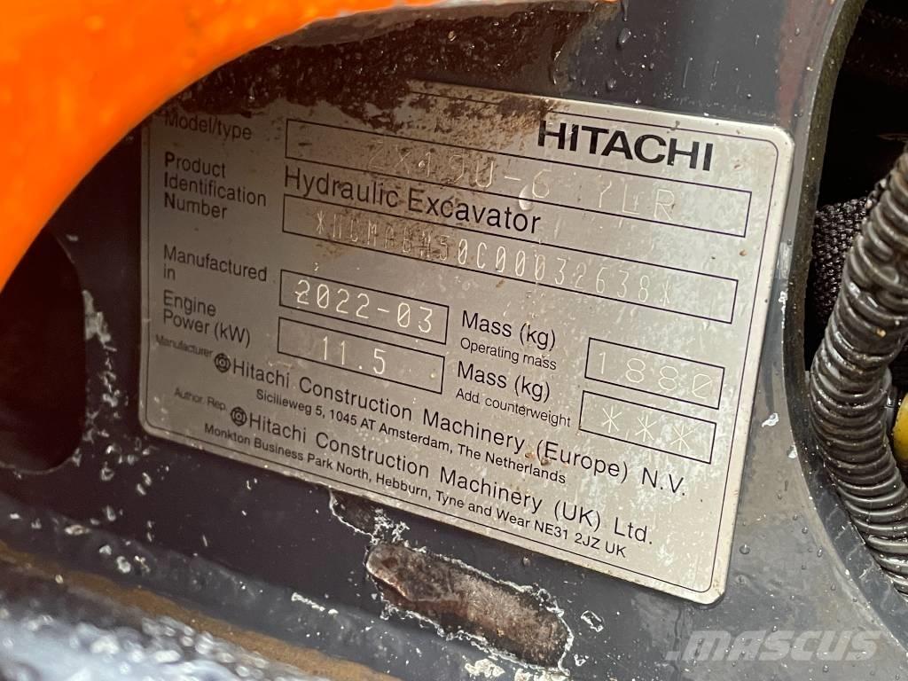 Hitachi ZX 19 U-6 Mini Escavadoras <7t